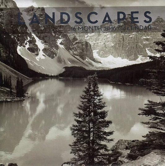 2016 Landscapes (Black & White) - 16 Month Wall Calendar
