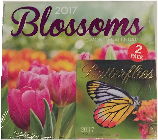 Blossoms 2017 12-Month Calendar and Butterflies Mini-Calendar