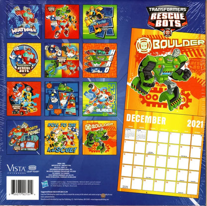 Transformers - 16 Month 2021 Wall Calendar - with 100 Reminder Stickers