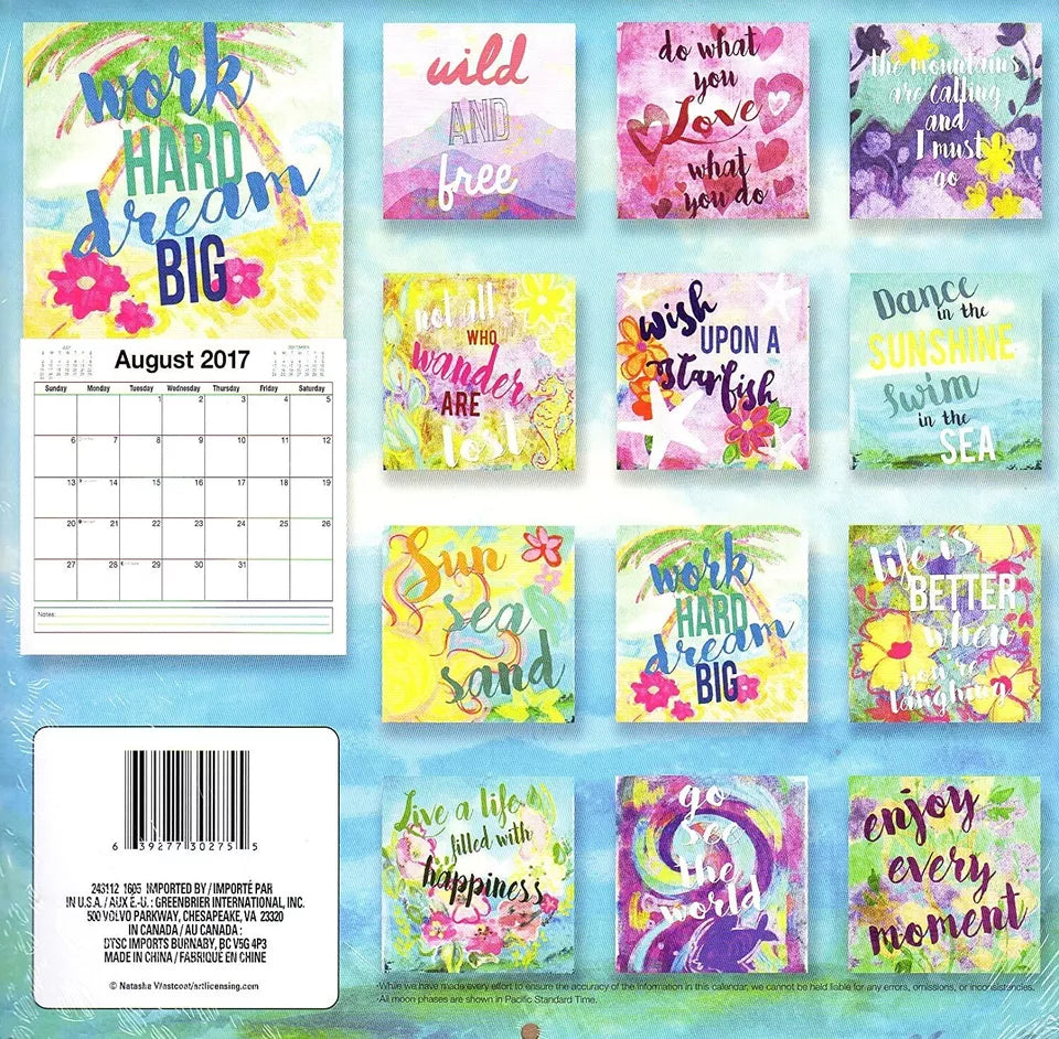 Watercolor Wonder - 2017 Wall Calendar
