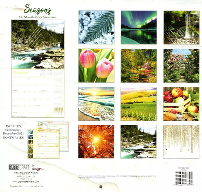 2022 16 Month Wall Calendar - Seasons