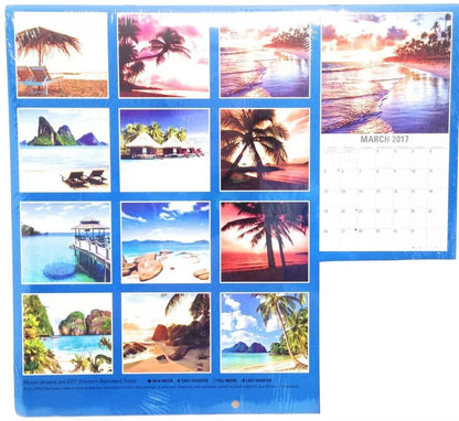 2017 Calendar 12" x 12" Beaches With Sunsets Mini Calendar