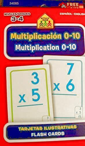 School Zone Bilingual Spanish English Multiplication (Multiplicacion) Facts 1-10