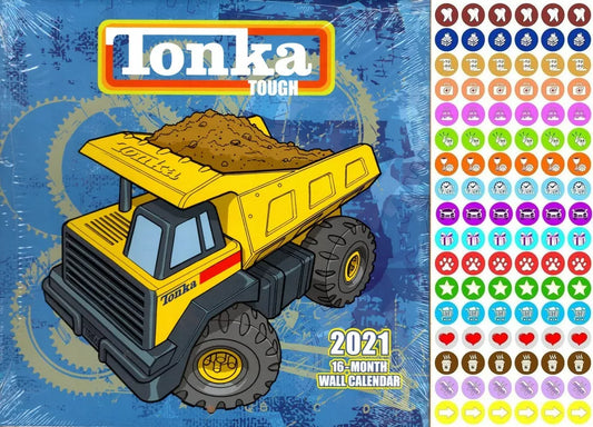 Tonka - 16 Month 2021 Wall Calendar - with 100 Reminder Stickers