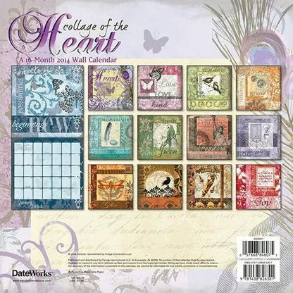 Collage of the Heart by Julie Ueland 2014 Linen Wall Calendar