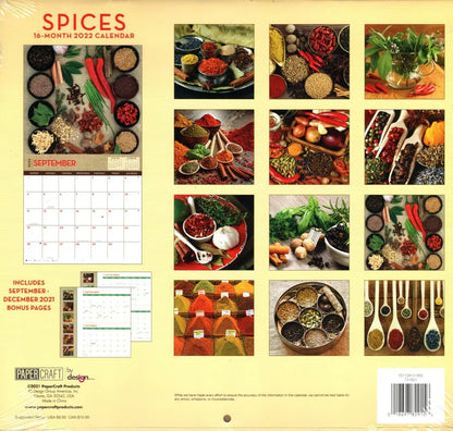 2022 16 Month Wall Calendar - Spices