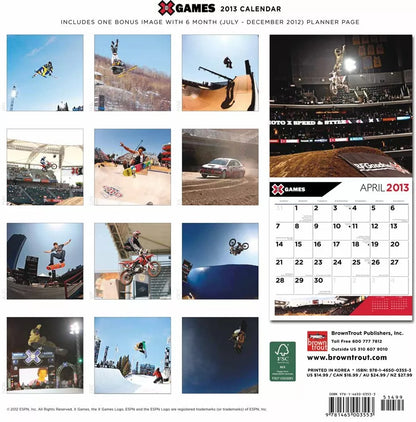 X Games Extreme Sports 2013 Square 12X12 Wall Calendar