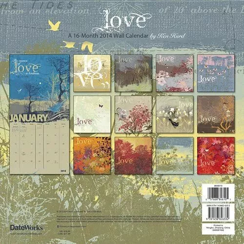 LOVE by Ken Hurd 2014 Linen Wall Calendar