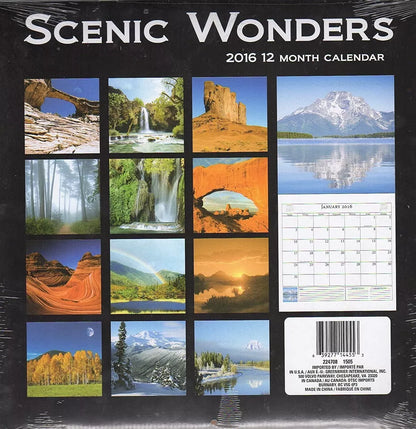 2016 Scenic Wonders 12 Month Wall Calendar 12x12