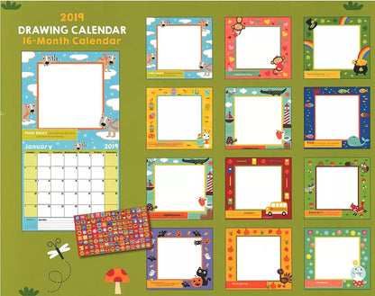 2019 Kid's Activity Wall Calendar - 16-Months (Drawing)