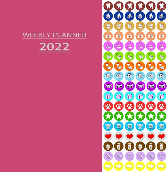 2022 Weekly Pocket Appointment Planner / Calendar / Organizer (Pink)