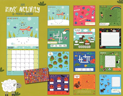 2019 Kid's Activity Wall Calendar - 16-Months (Activities)
