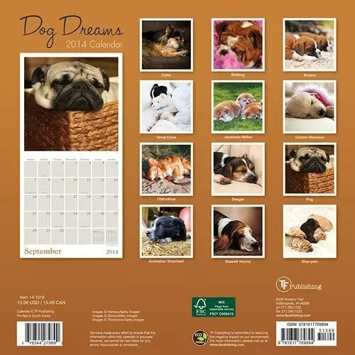 Dog Dreams 2014 Wall Calendar