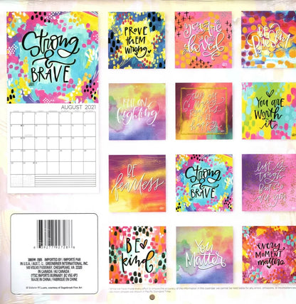 2021 12 Month Wall Calendar - Every Moment Matters - with 100 Reminder Stickers