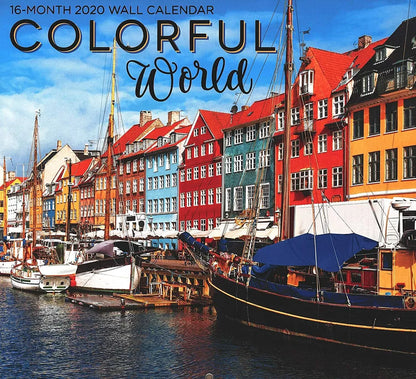 2020 Colorful World Full-Size Wall Calendar, 16-Month