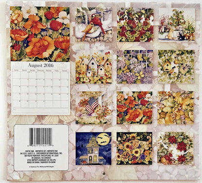 Country Garden 2016 12 Month Wall Calendar 12in x 11in