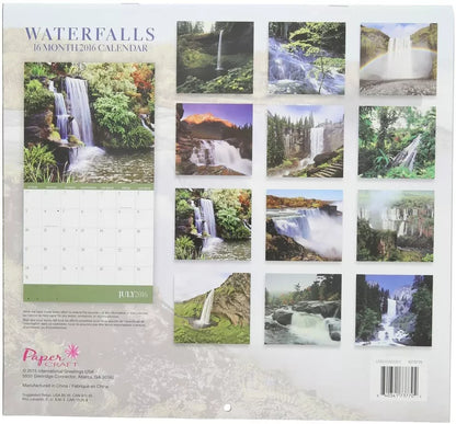 2016 Waterfalls 16 Month Wall Calendar