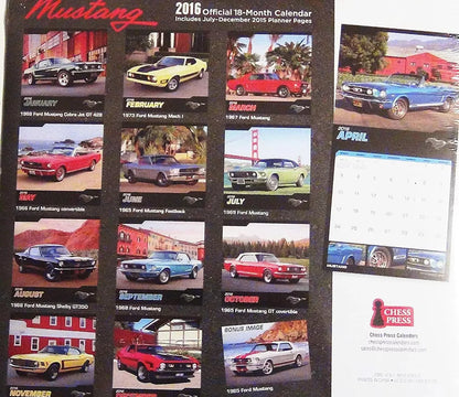 Mustang 18-Month 2016 Wall Calendar (12 x 12)