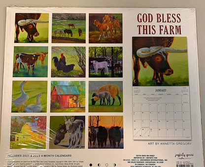Steelpangal - 2022 12"x12" God Bless this Farm Inspirational Calendar