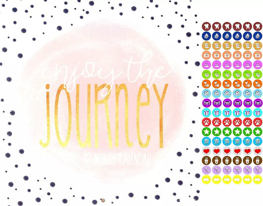 Enjoy The Journey - 12 Month 2020 Wall Calendar - with 100 Reminder Stickers