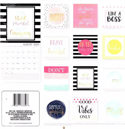 Enjoy The Journey - 12 Month 2020 Wall Calendar - with 100 Reminder Stickers