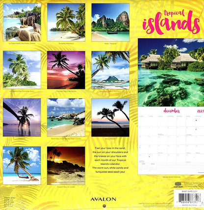 Tropical Islands - 2021 16 Month Wall Calendar - Durable Paper