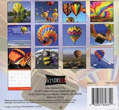 2015 16 Month Mini Wall Calendar (Hot Air Balloons)