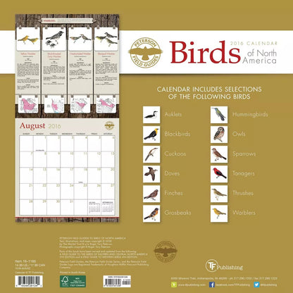 2016 Peterson Field Guide Birds Wall Calendar