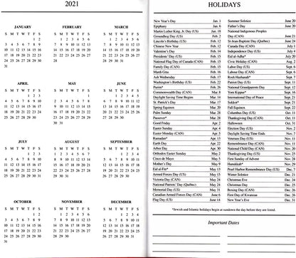 2021 Weekly Pocket Appointment Planner/Calendar/Organizer (Navy Blue)
