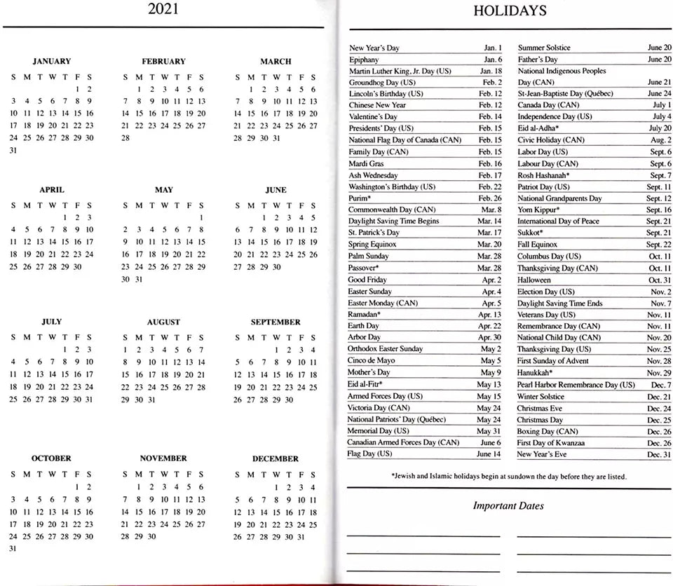 2021 Weekly Appointment Planner/Calendar/Organizer - Color (Teal) - 100 Stickers