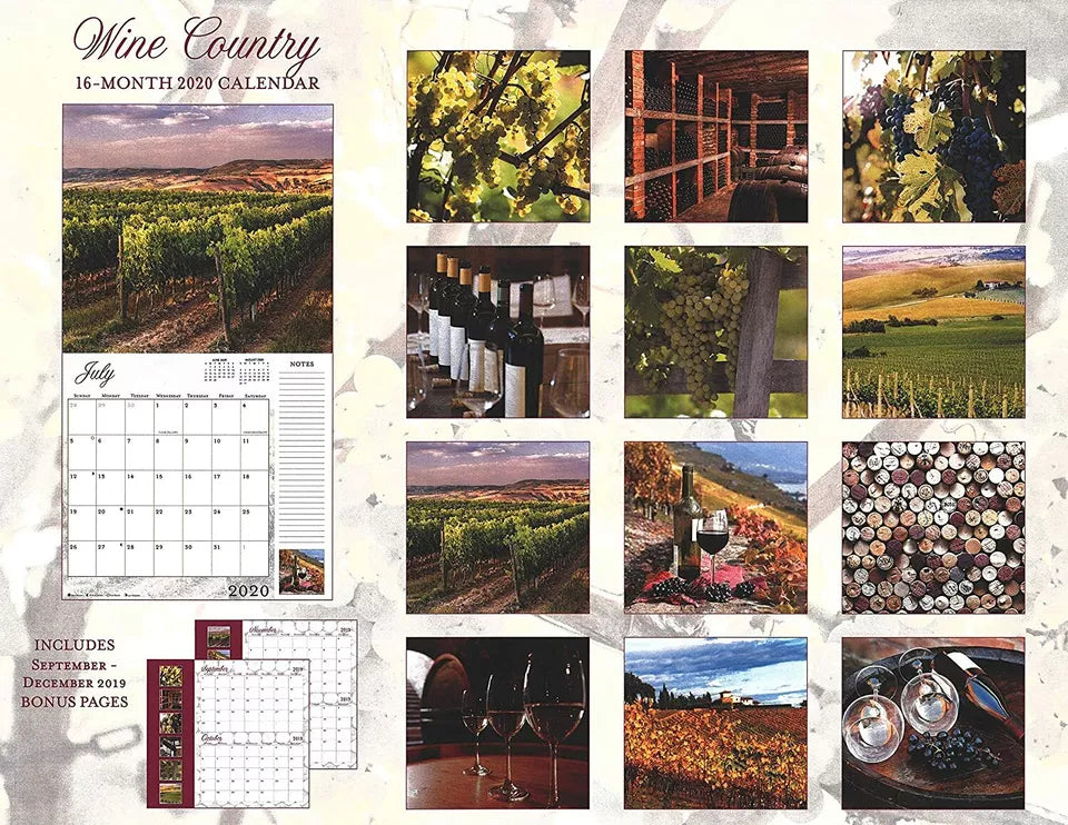 2020 Wine Country Full-Size Wall Calendar, 16-Month