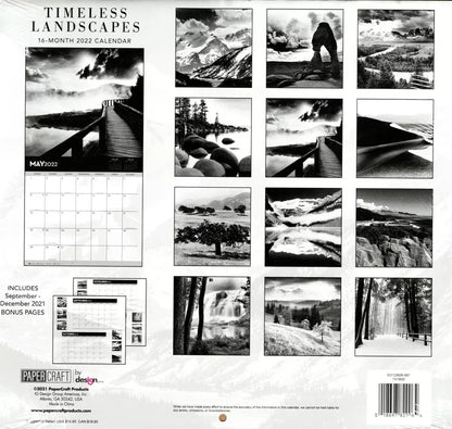 2022 16 Month Wall Calendar - Timeless Landscapes