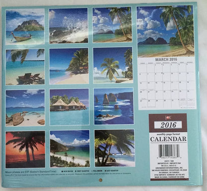 2016 Tropical Beaches 12 Month Wall Calendar Bonus Miniature Calendar