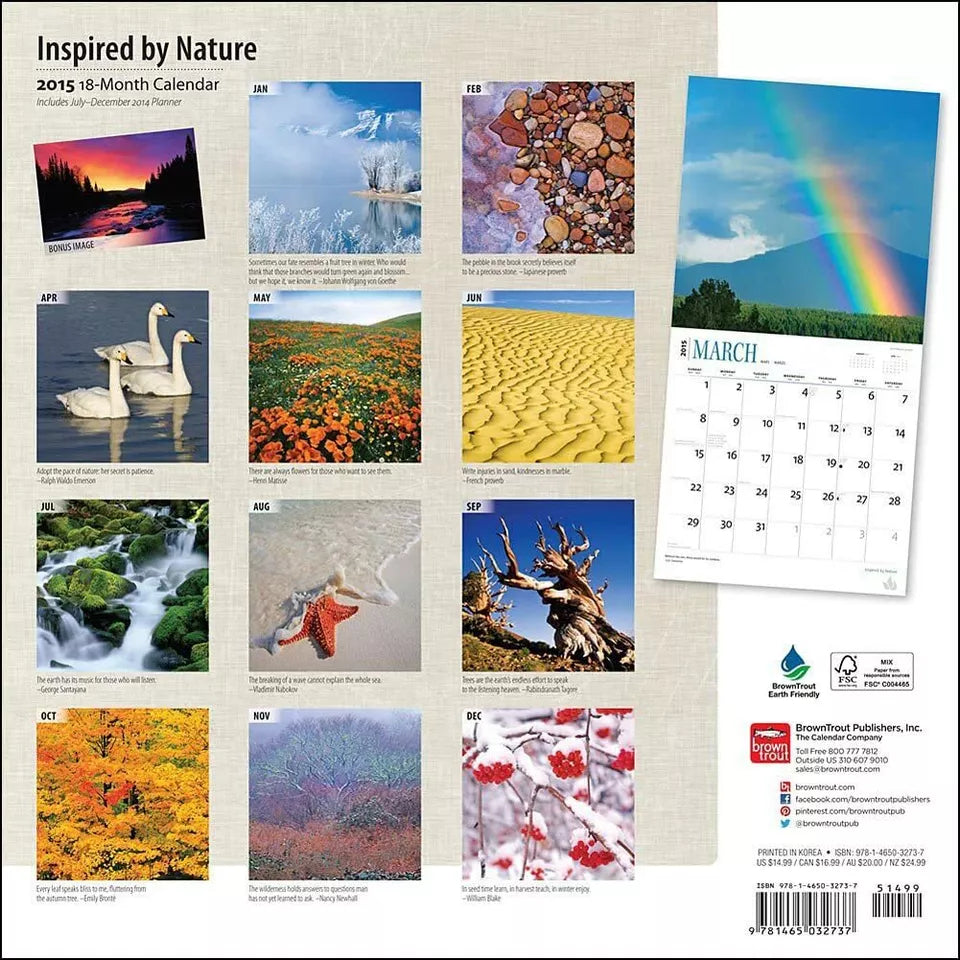 Inspired by Nature 2015 Wall Calendar