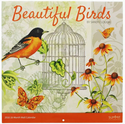 2016 Beautiful Birds 16-Month Wall Calendar By Sandy Clough with 2-Year Planner