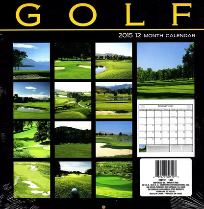 Golf - 2015 12 Month Wall Calendar