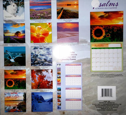 Psalms - (12x11) 12 Month 2014 Wall Calendar + Free 5"x6" Mini Calendar