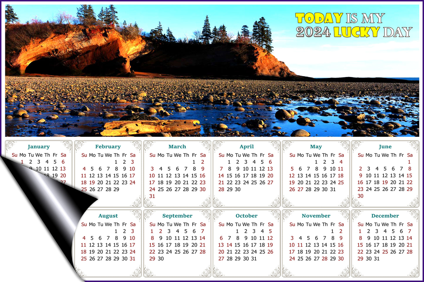 2024 Magnetic Calendar - Calendar Magnets - Today is My Lucky Day (Shepholdy Bay)