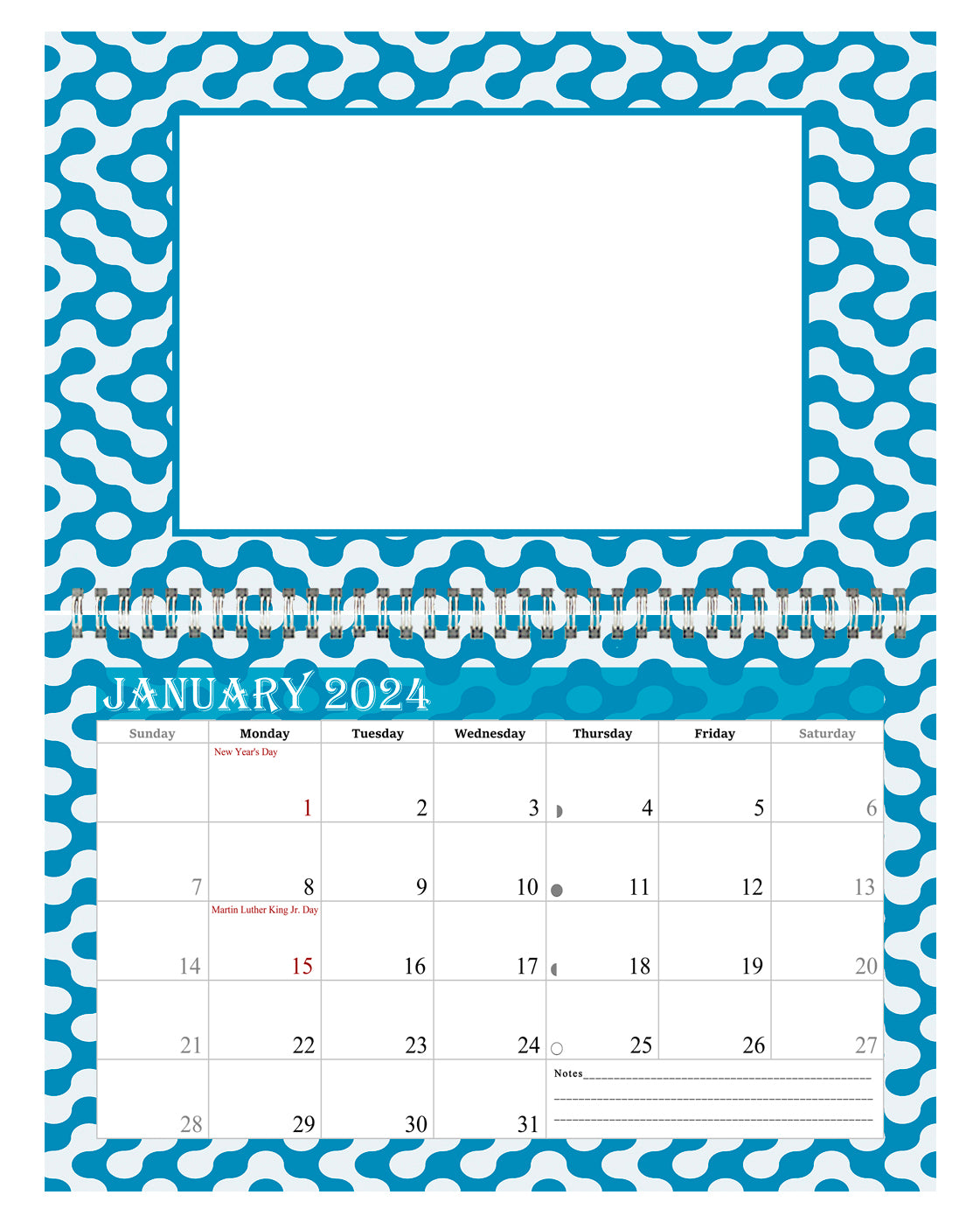 2024 Photo Frame Wall Spiral-bound Calendar (Add Your Own Photos) - 12 –  Pelican Industrial