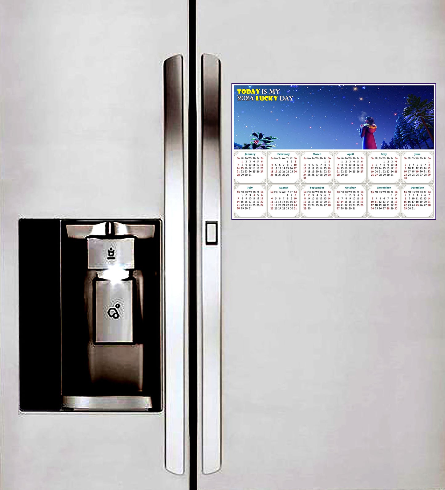 2024 Magnetic Calendar - Calendar Magnets - Today is my Lucky Day - Edition #28